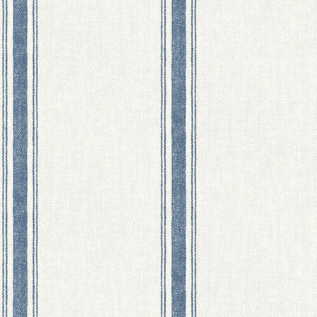 Brewster Home Fashions Linette Navy Fabric Stripe Wallpaper