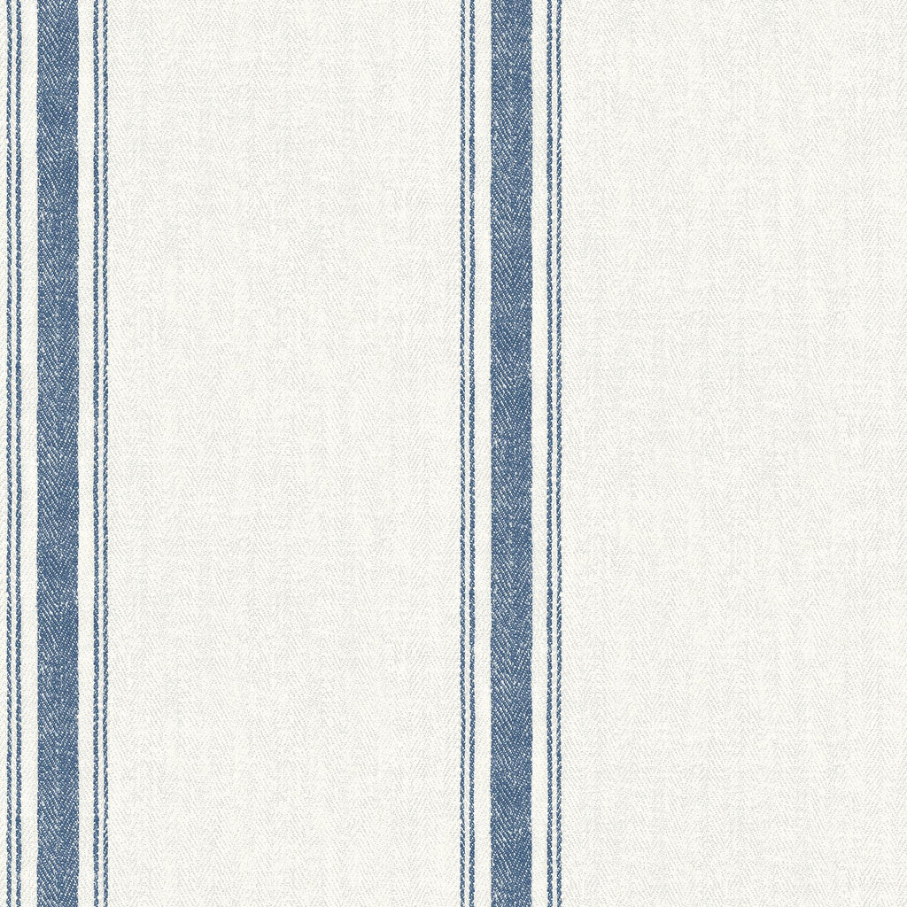 Brewster Home Fashions Linette Fabric Stripe Navy Wallpaper
