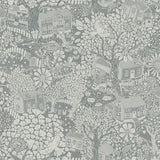 A-Street Prints Bygga Bo Blue Woodland Village Wallpaper