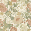 A-Street Prints Vxa Green Rabbits & Rosehips Wallpaper