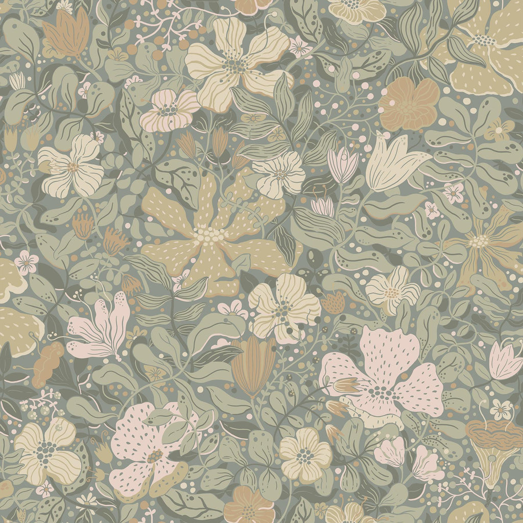 A-Street Prints Midsommar Grey Floral Medley Wallpaper