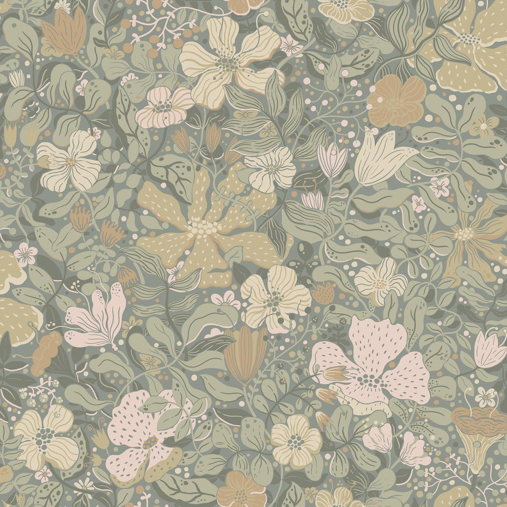 A-Street Prints Midsommar Floral Medley Grey Wallpaper