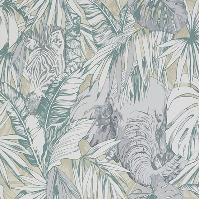 JF Fabrics 52111 Green (76) Wallpaper