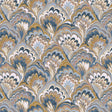 JF Fabrics 9230 Dark Blue/Sky Blue/Taupe/Cream/Gold (67) Wallpaper