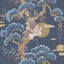 JF Fabrics 9230 Navy/Beige/Blush/Mauve/Ocher/Blue (69) Wallpaper