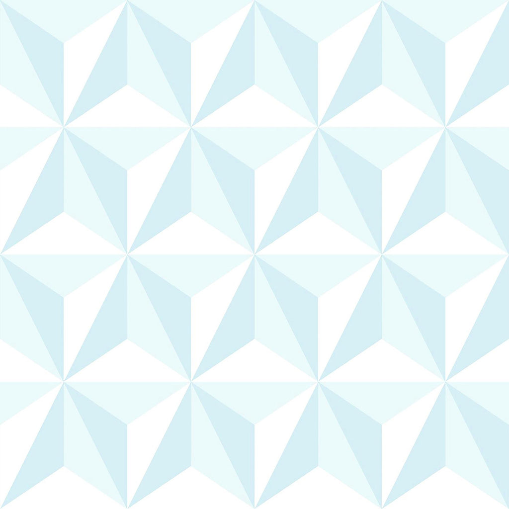 Brewster Home Fashions Adella Geometric Sky Blue Wallpaper