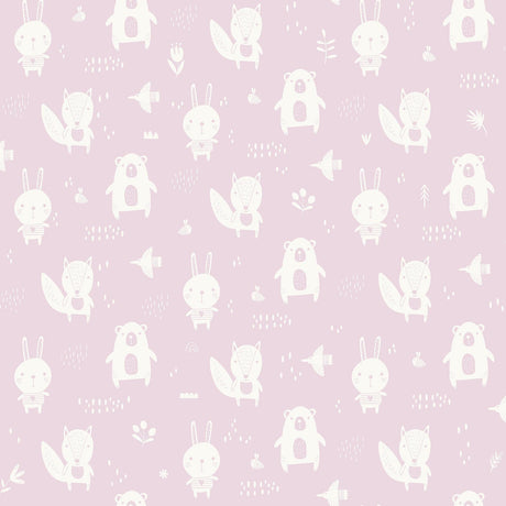 Brewster Home Fashions Bitsy Pink Woodland Wallpaper