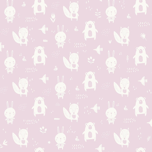 Brewster Home Fashions Bitsy Pink Woodland Wallpaper