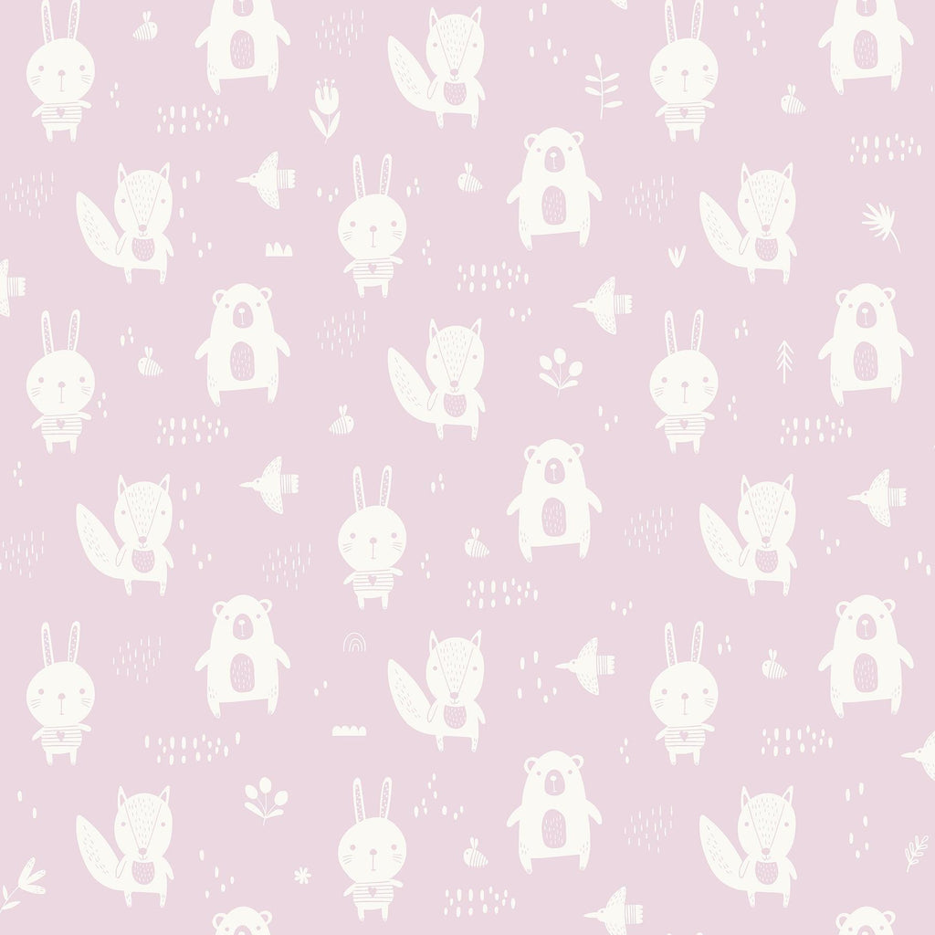 Brewster Home Fashions Bitsy Pink Woodland Wallpaper