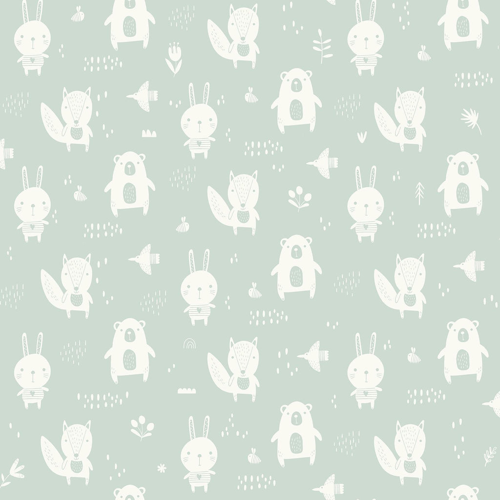 Brewster Home Fashions Bitsy Mint Woodland Wallpaper