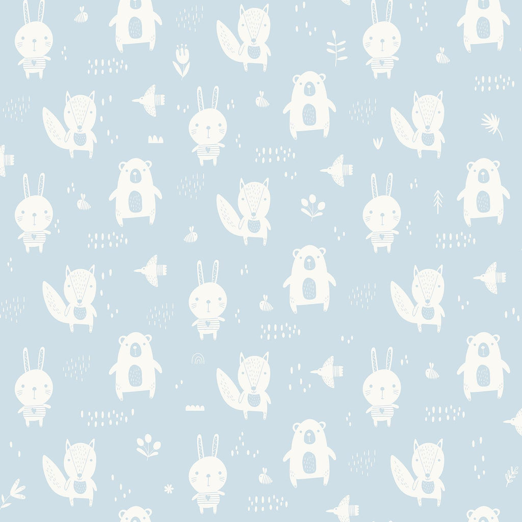 Brewster Home Fashions Bitsy Sky Blue Woodland Wallpaper