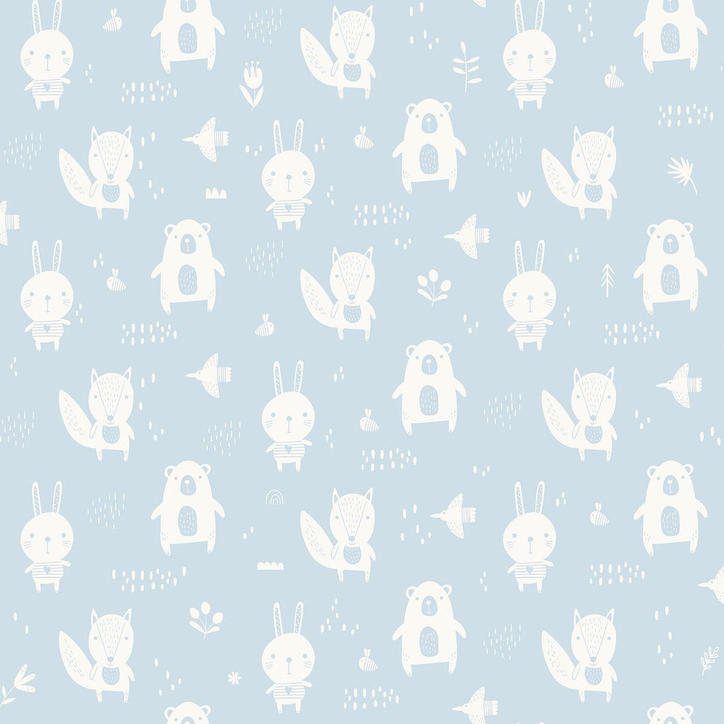 Brewster Home Fashions Bitsy Woodland Sky Blue Wallpaper