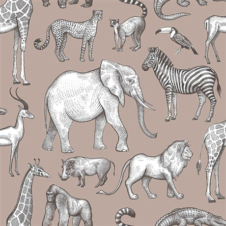 Brewster Home Fashions Kenji Safari Light Brown Wallpaper