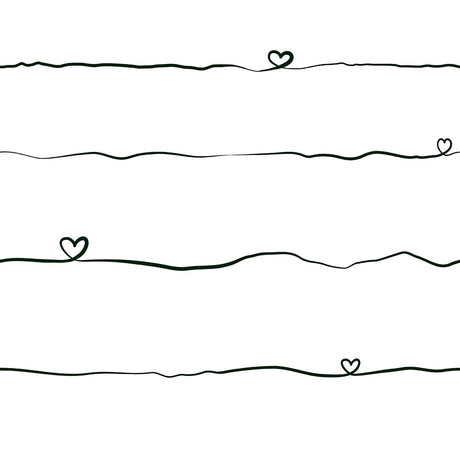 Brewster Home Fashions Love & Hearts Black Script Wallpaper