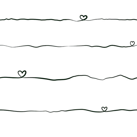 Brewster Home Fashions Love & Hearts Script Black Wallpaper