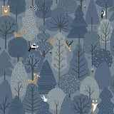 Brewster Home Fashions Quillen Forest Indigo Wallpaper