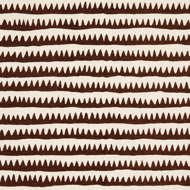 Schumacher Corfu Hand Printed Stripe Brown Fabric