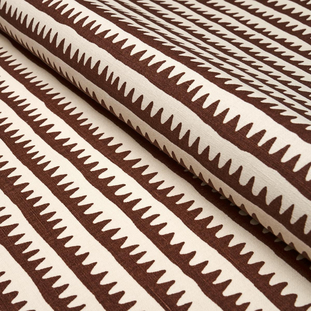 Schumacher Corfu Hand Printed Stripe Brown Fabric