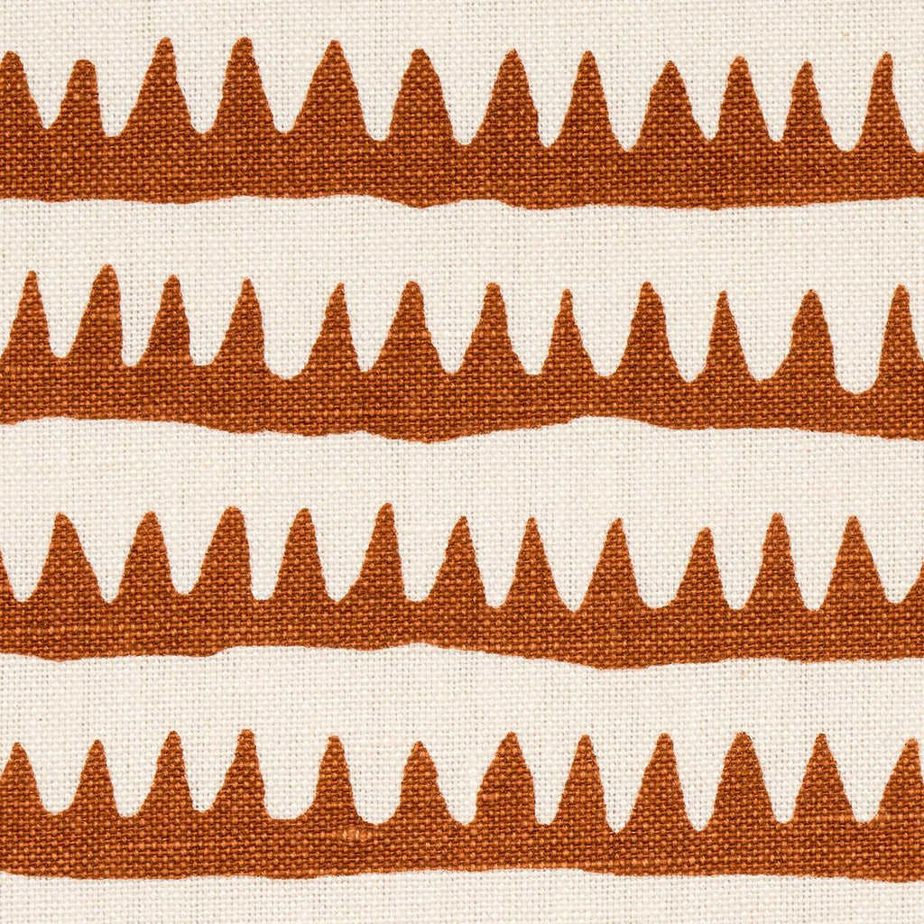 Schumacher Corfu Hand Printed Stripe Rust Fabric