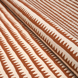 Schumacher Corfu Hand Printed Stripe Rust Fabric