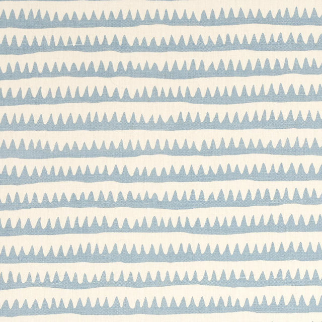 Schumacher Corfu Hand Printed Stripe Sky Fabric