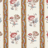Schumacher Ariana Floral Stripe Document Fabric