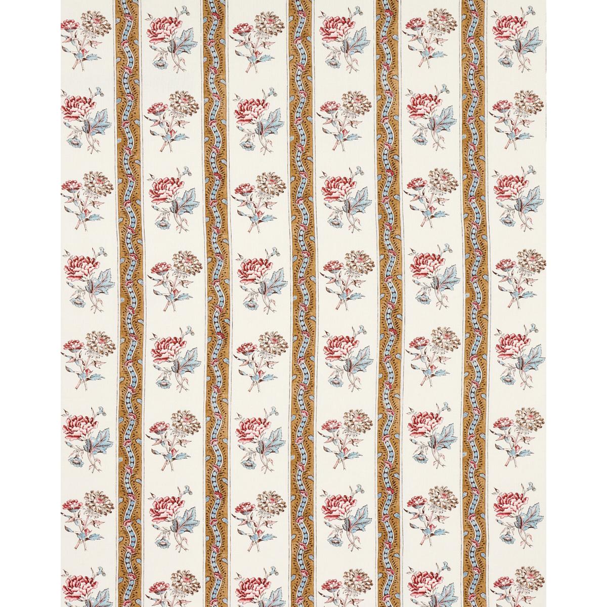 Schumacher Ariana Floral Stripe Document Fabric