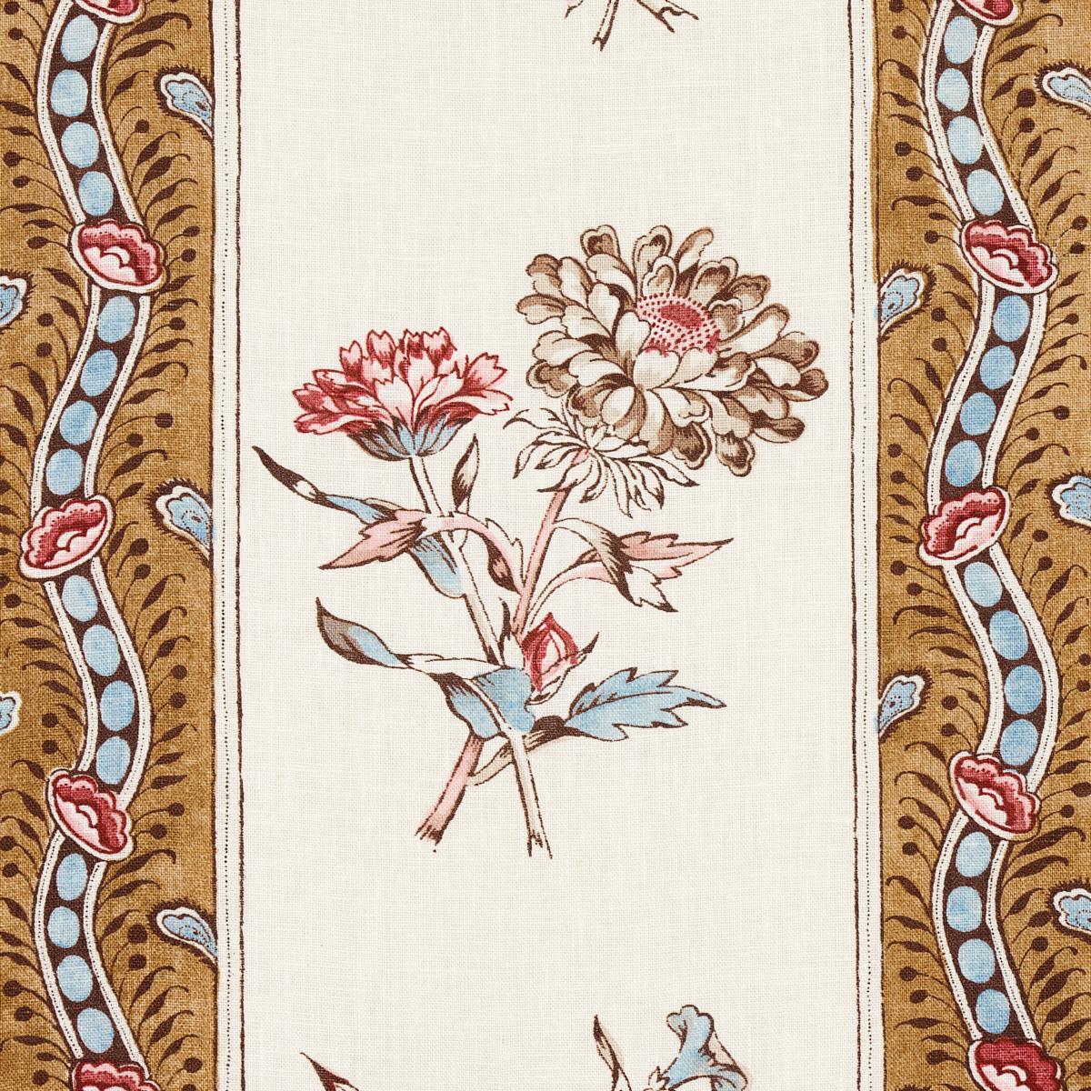 Schumacher Ariana Floral Stripe Document Fabric