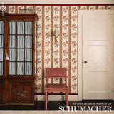 Schumacher Ariana Floral Stripe Document Fabric