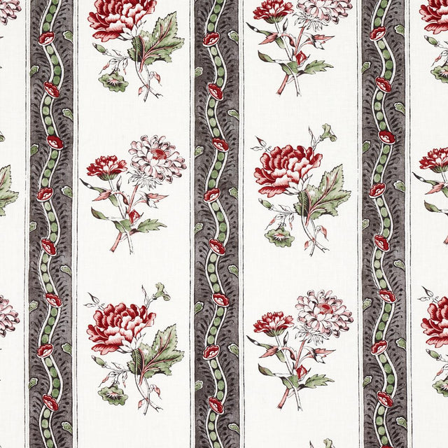 Schumacher Ariana Floral Stripe Chelsea Garden Fabric