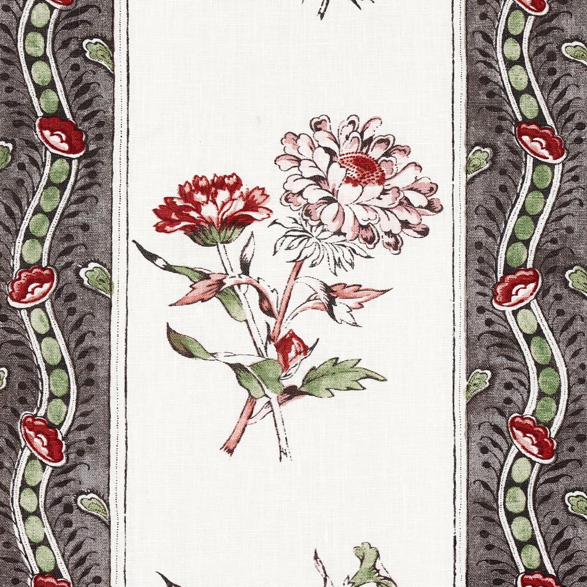 Schumacher Ariana Floral Stripe Chelsea Garden Fabric