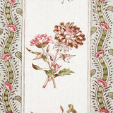 Schumacher Ariana Floral Stripe Famille Rose Fabric