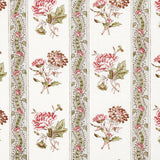 Schumacher Ariana Floral Stripe Famille Rose Fabric