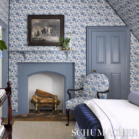 Schumacher Lafayette Botanical Cornflower Fabric
