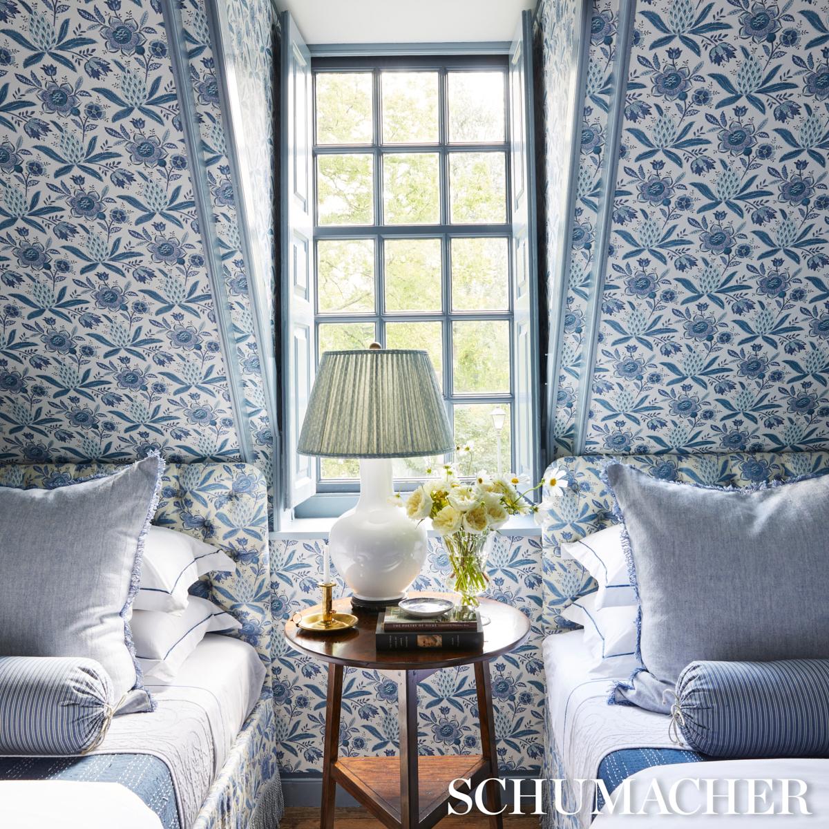 Schumacher Lafayette Botanical Cornflower Fabric