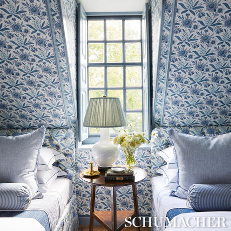 Schumacher Lafayette Botanical Cornflower Fabric