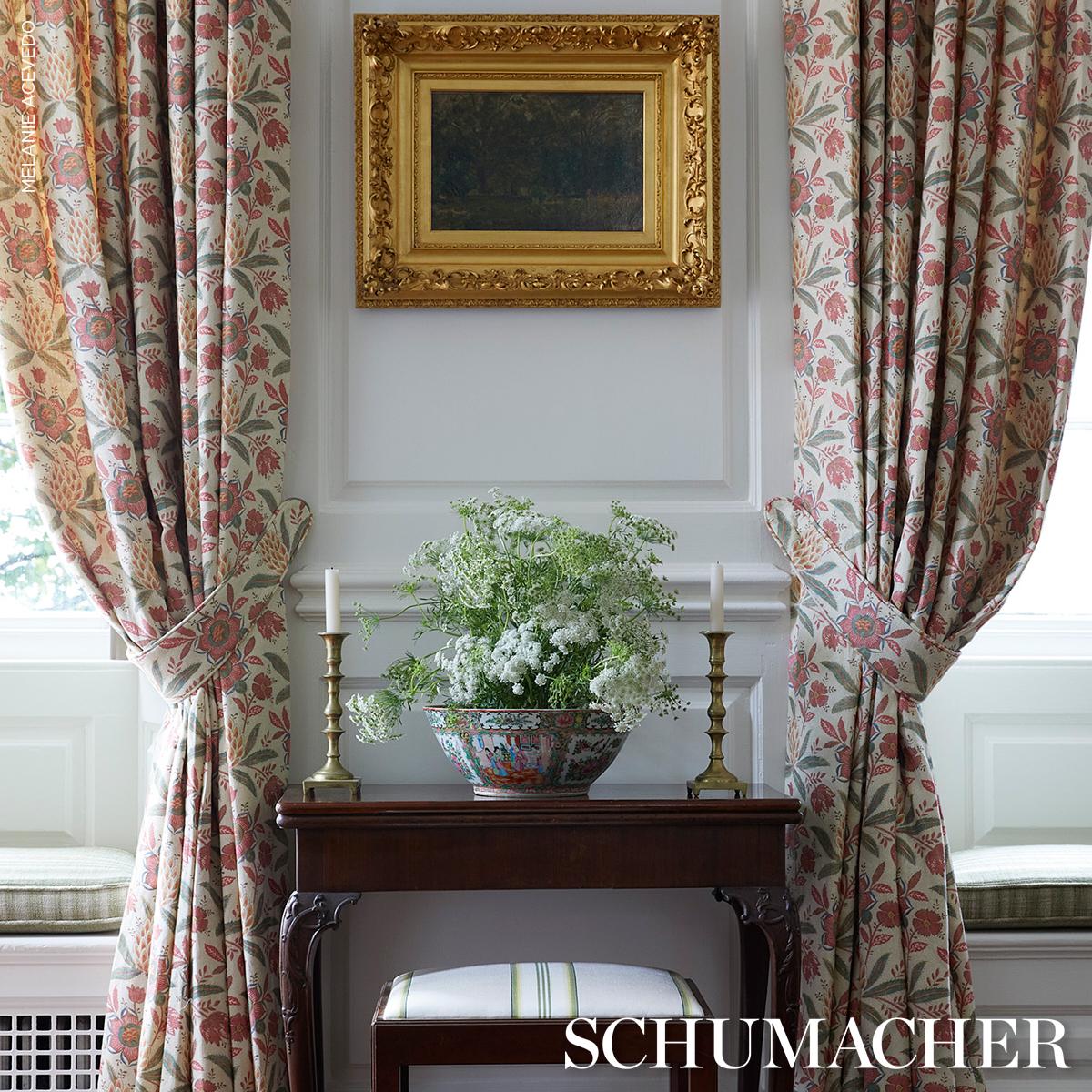 Schumacher Lafayette Botanical Rosso Antico Fabric