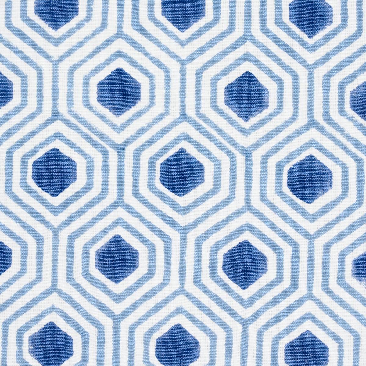 Schumacher Otis Hand Print Blue Fabric
