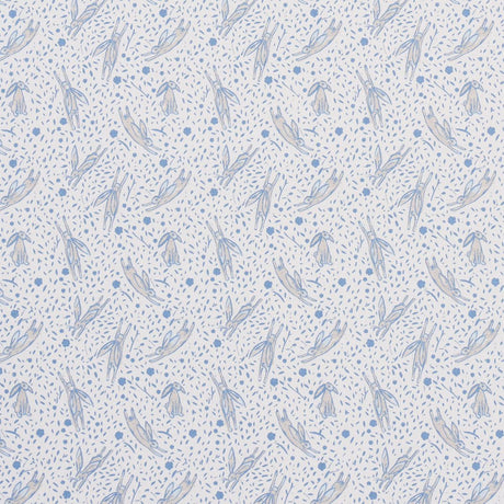 Schumacher Rabbit High Performance Print Blue Fabric