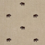 Schumacher Buffalo Embroidered Linen Natural Fabric