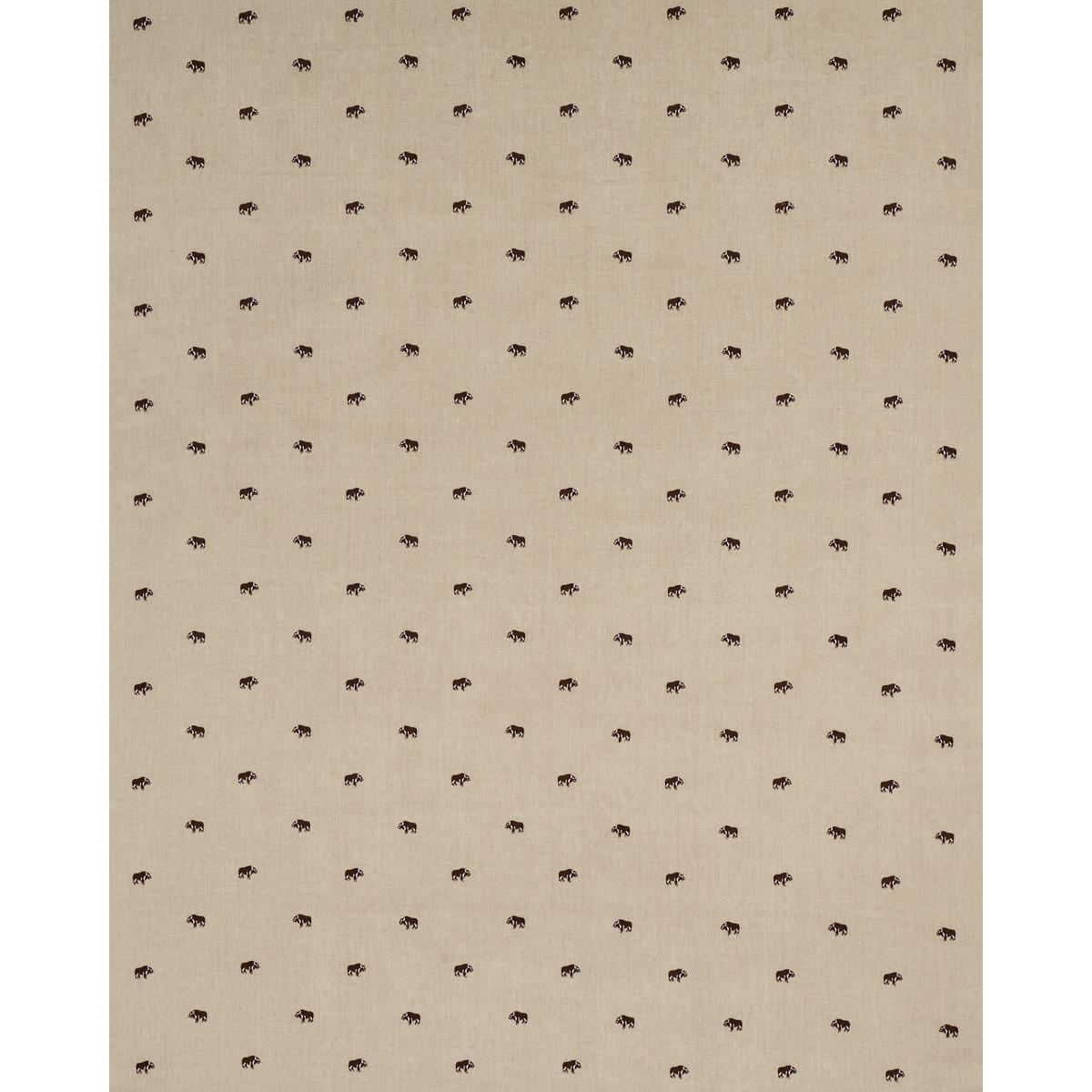 Schumacher Buffalo Embroidered Linen Natural Fabric