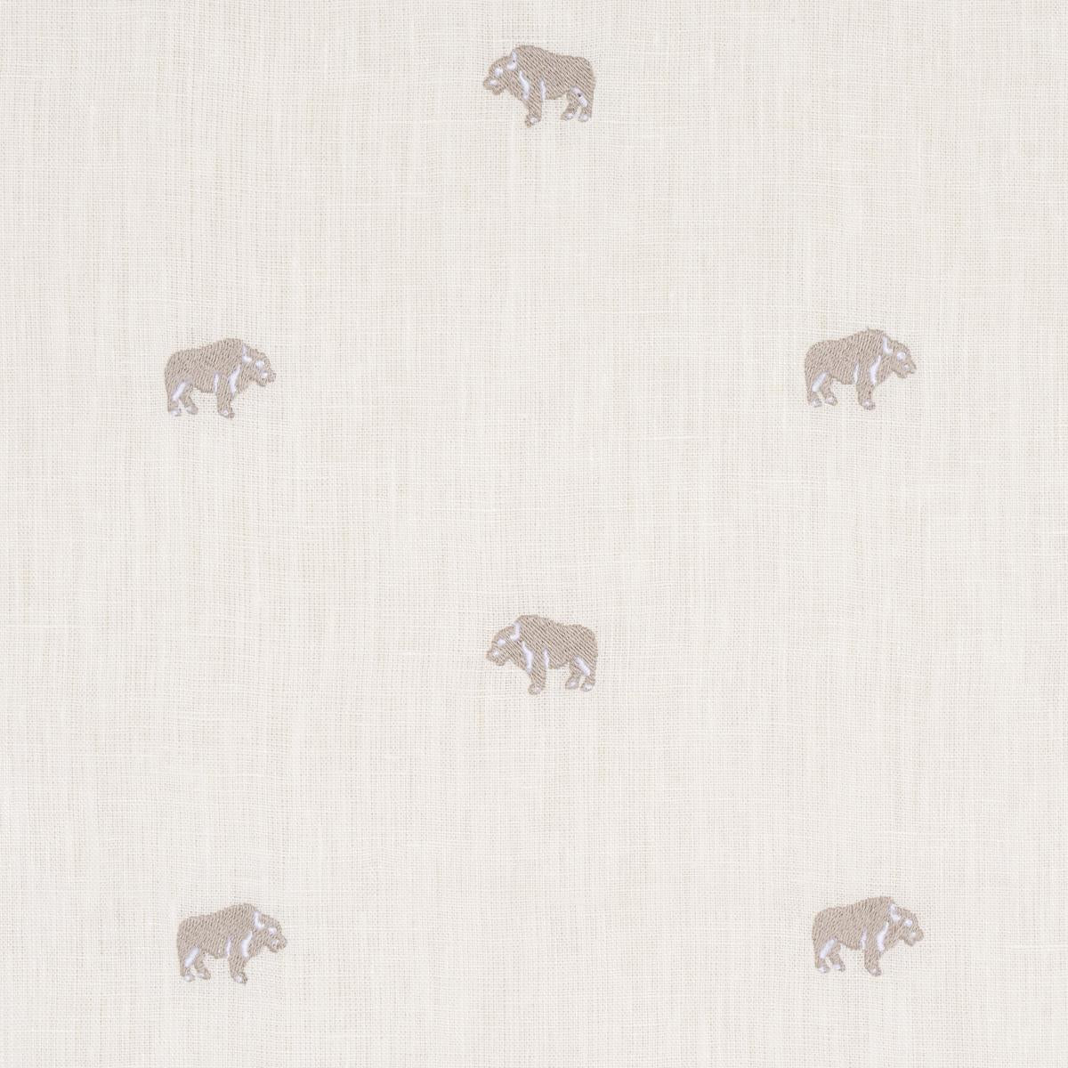 Schumacher Buffalo Embroidered Linen Ivory Fabric