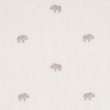 Schumacher Buffalo Embroidered Linen Ivory Fabric