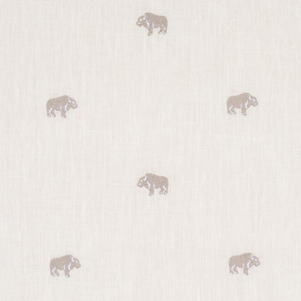 Schumacher Buffalo Embroidered Linen Ivory Fabric