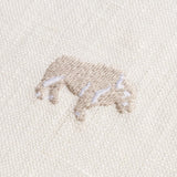 Schumacher Buffalo Embroidered Linen Ivory Fabric