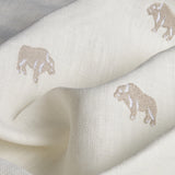 Schumacher Buffalo Embroidered Linen Ivory Fabric