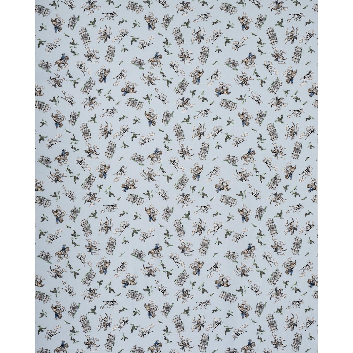 Schumacher Wild West Performance Linen Blue Fabric