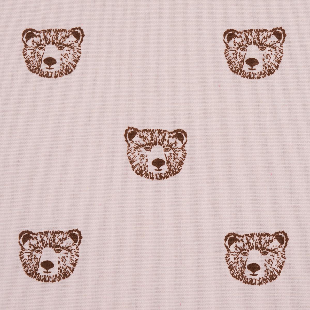 Schumacher Bear High Performance Print Blush Fabric