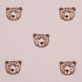 Schumacher Bear High Performance Print Blush Fabric