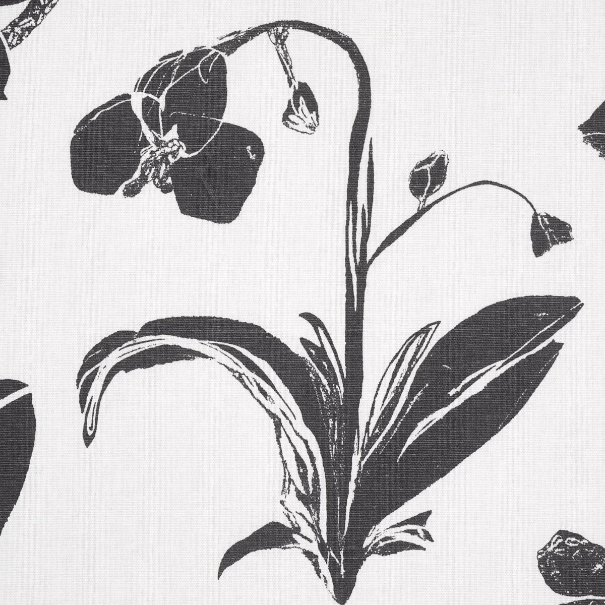 Schumacher Orchids Have Dreams Soft Black Fabric